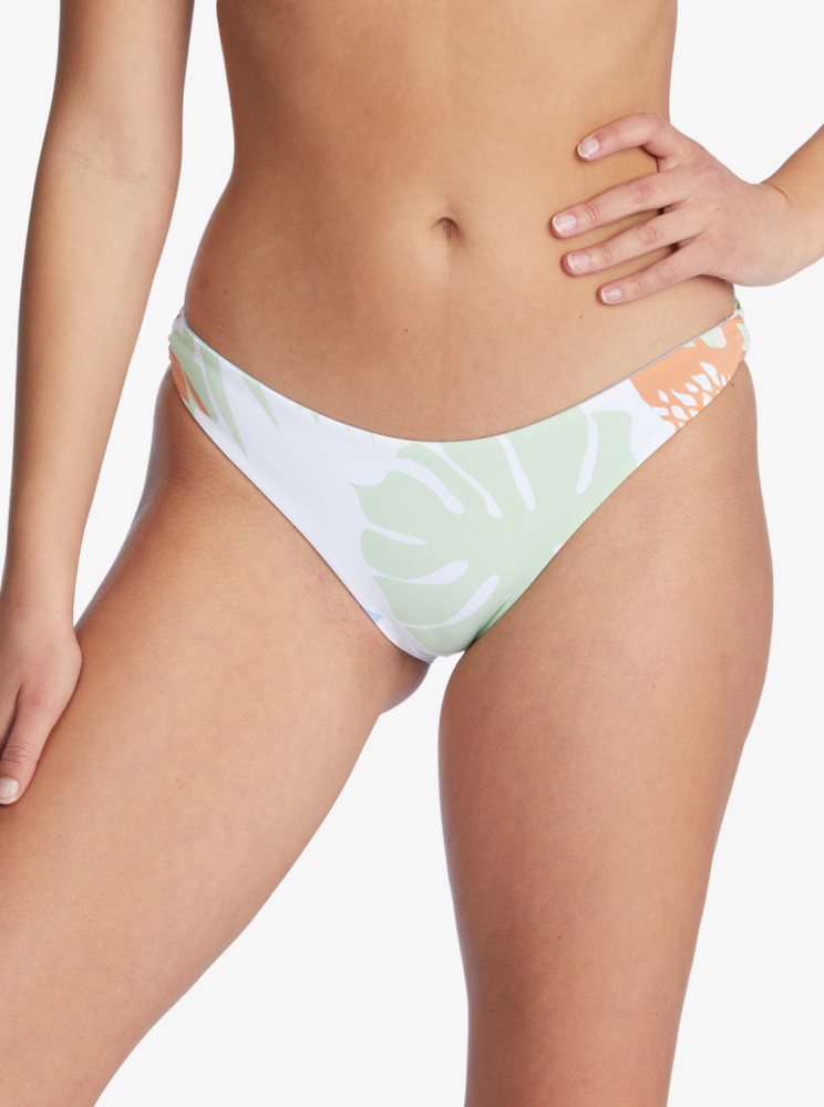 White Women\'s Roxy Wildflowers Reversible Full Bikini Bottoms | USA LJYN-47910