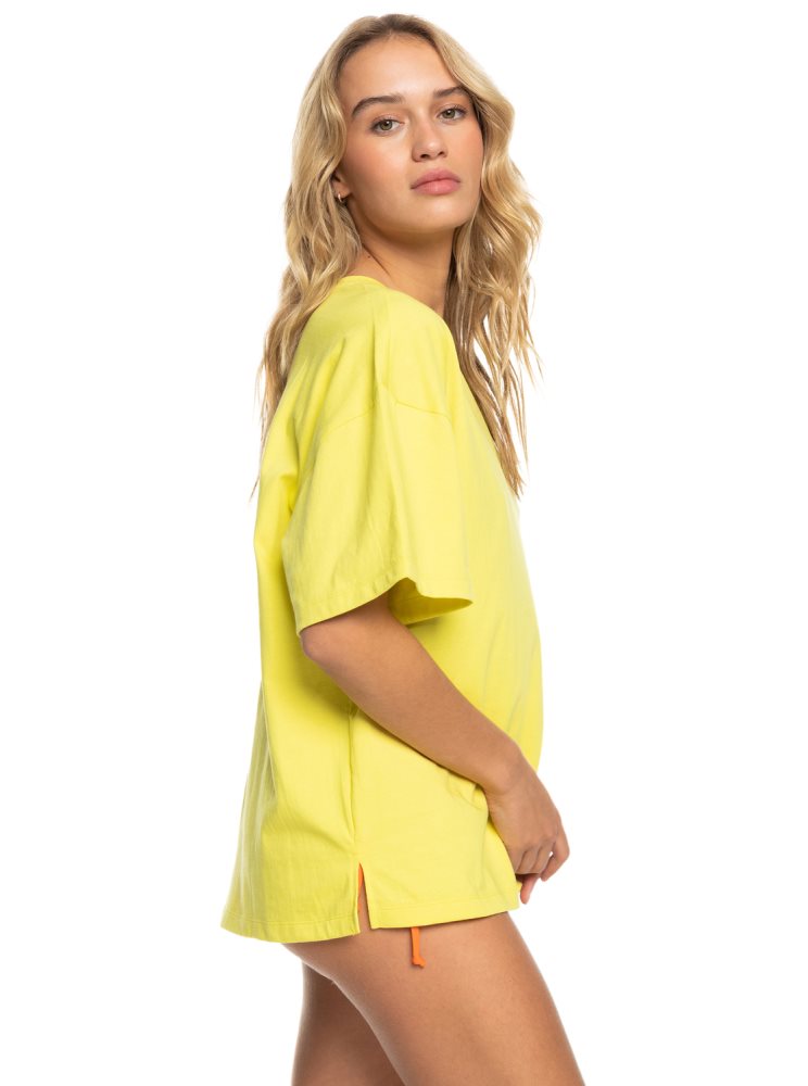 Yellow Purple Women's Roxy Surf.Kind.Kate. Oversized T Shirts | USA CWYJ-08793