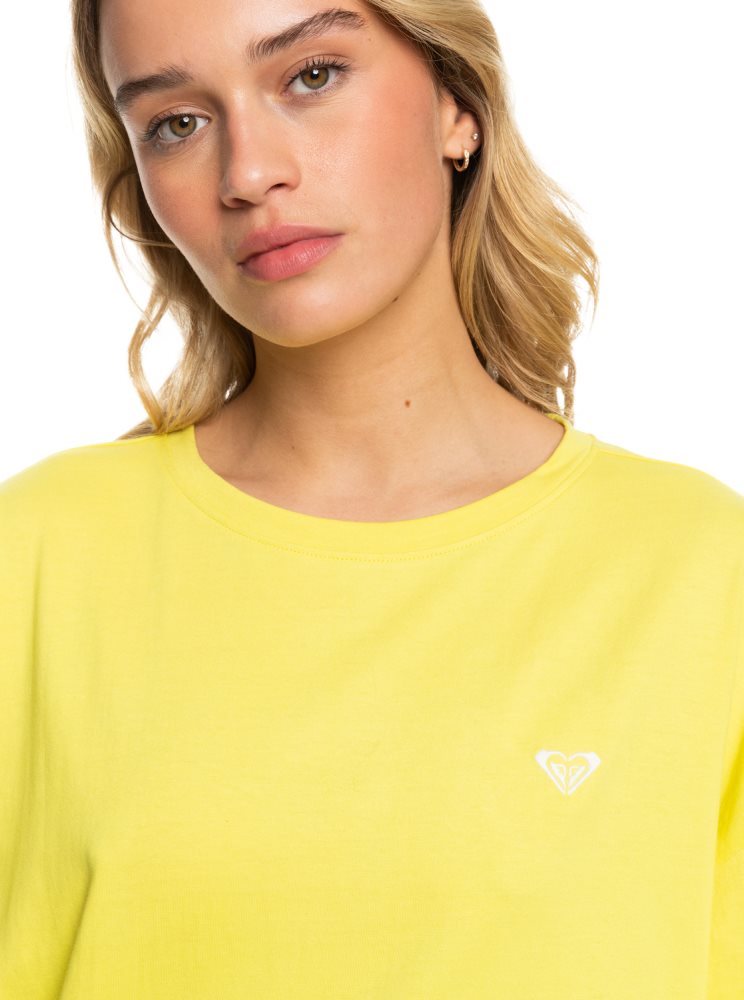 Yellow Purple Women's Roxy Surf.Kind.Kate. Oversized T Shirts | USA CWYJ-08793