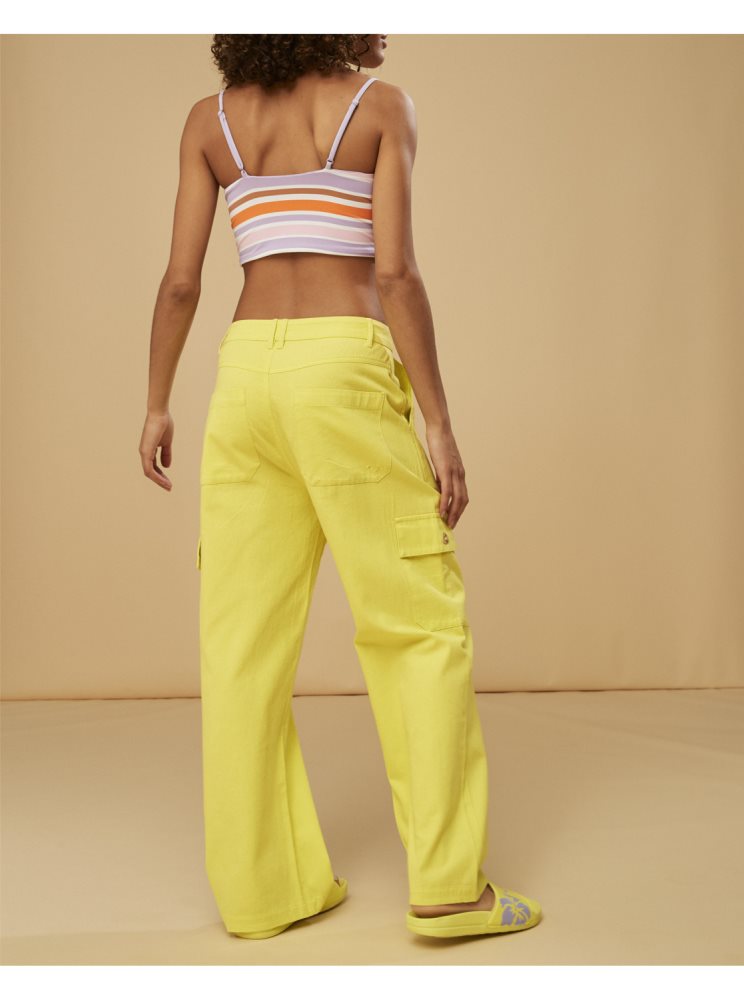 Yellow Purple Women's Roxy Surf.Kind.Kate. Cargo Pants | USA VKON-09618