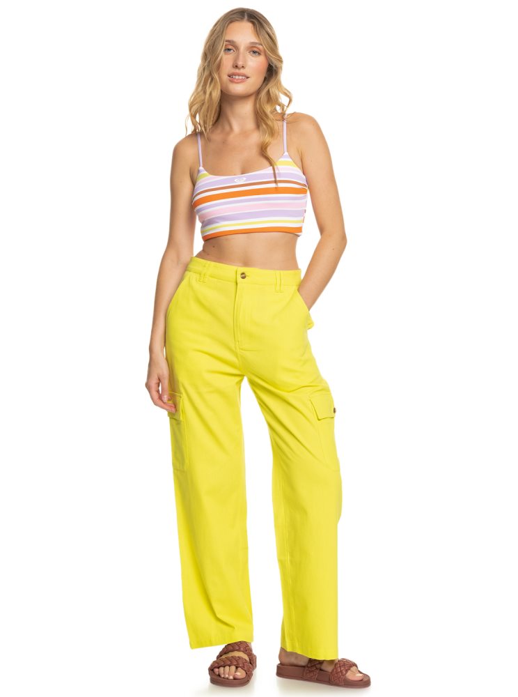 Yellow Purple Women's Roxy Surf.Kind.Kate. Cargo Pants | USA VKON-09618