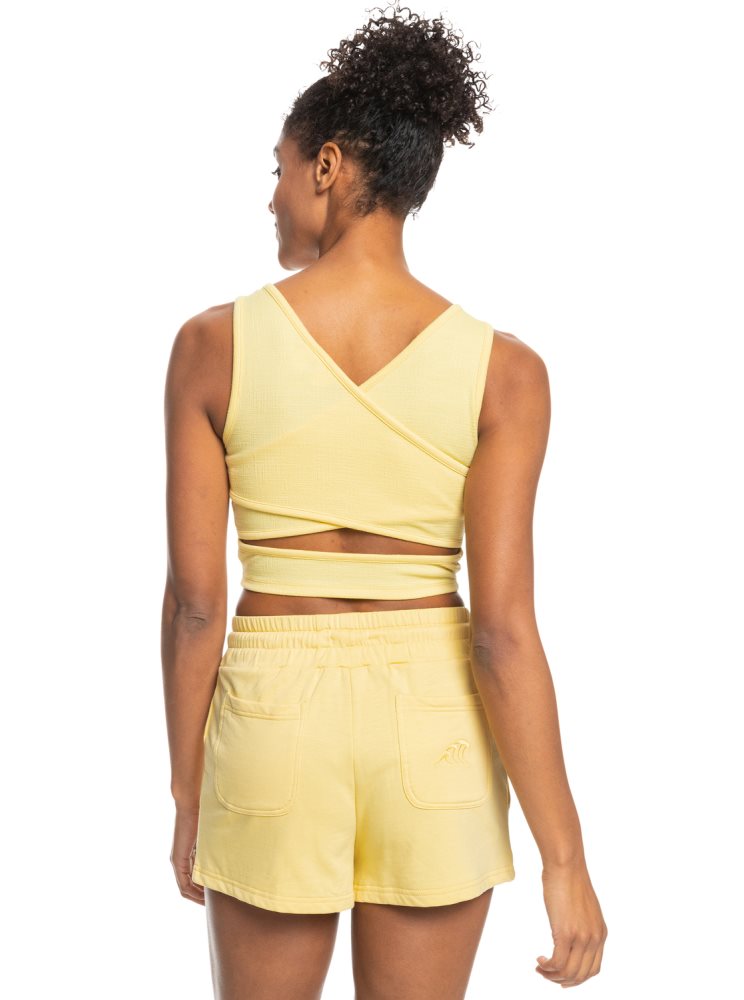 Yellow Women's Roxy Good Keepsake Crop Tops | USA PBSE-30941