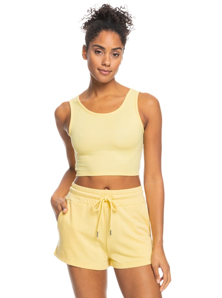 Yellow Women\'s Roxy Good Keepsake Crop Tops | USA PBSE-30941