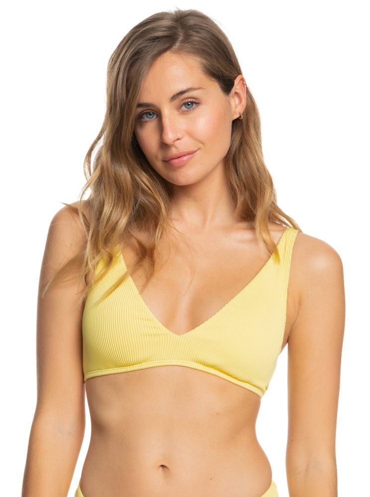 Yellow Women\'s Roxy Love The Oceana Bikini Tops | USA OZEK-20168