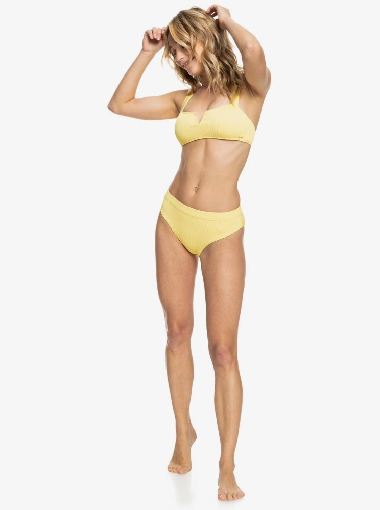 Yellow Women's Roxy Love The Shorey Bikini Bottoms | USA NETI-57483