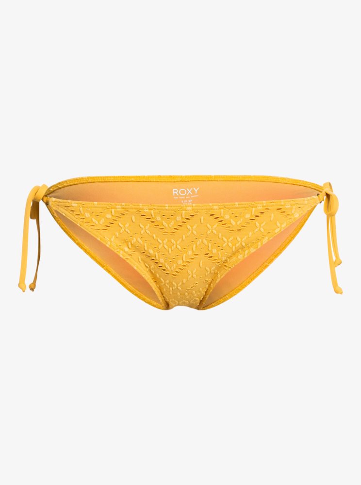 Yellow Women's Roxy Quiet Beauty Tie Side Bikini Bottoms | USA VDNG-38654