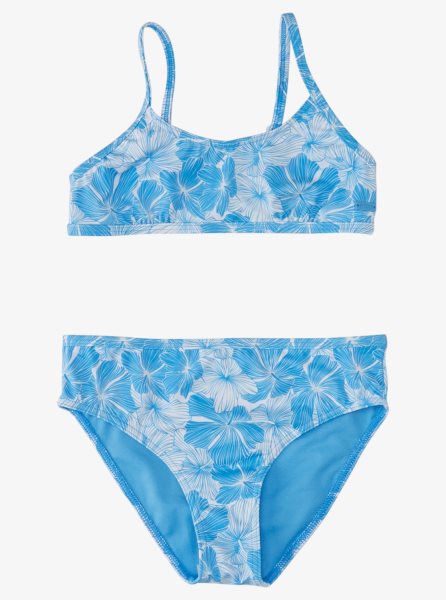 AZURE Blue Kids' Roxy 7-16 Joyful Ride Bralette Two-Piece Swim Set Bikinis | USA AKLP-50316