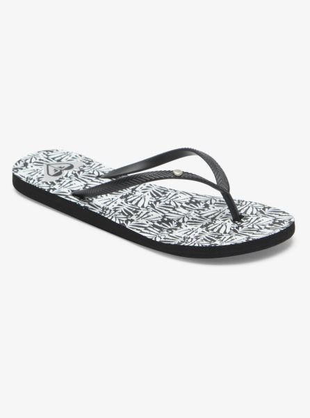 Black / Black / White Women's Roxy Bermuda Sandals | USA KUNB-27460