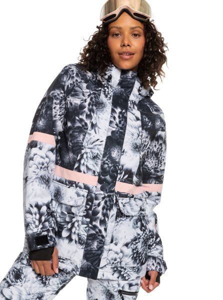 Black Flower Women's Roxy Ritual Insulated Ski Jackets | USA MRCV-15026