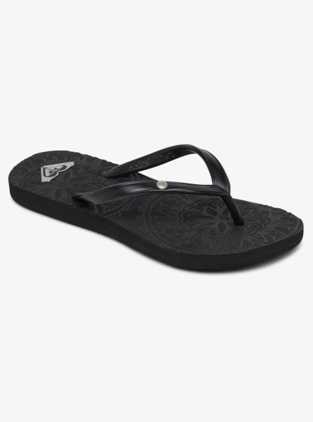 Black Kids' Roxy 4-16 Antilles Flip Flops | USA HJNV-93107