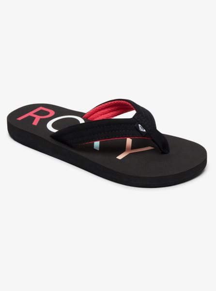 Black Kids' Roxy 4-16 Vista Flip Flops | USA YVTH-03548