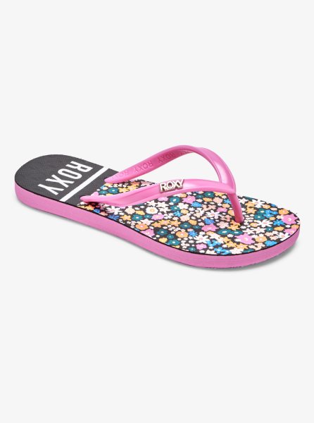 Black Kids' Roxy 4-16 Viva Stamp Sandals | USA CPJB-50179