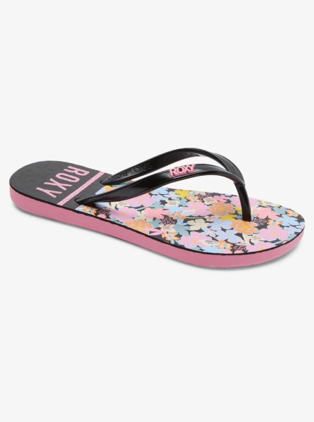 Black / Pink Kids' Roxy 4-16 Viva Stamp Sandals | USA YAHW-01257