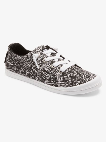 Black / White Women's Roxy Bayshore Sneakers | USA EPOG-36294