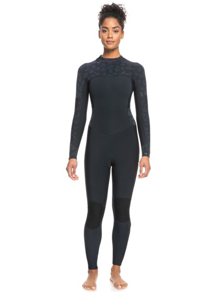 Black Women's Roxy 3/2mm Swell Series Back Zip Wetsuit | USA CSQW-13085