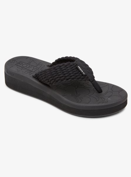 Black Women's Roxy Caila Flip Flops | USA CTZY-82753