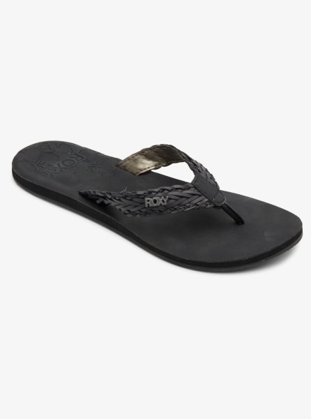 Black Women's Roxy Lili Fashion Flip Flops | USA JFBA-68951