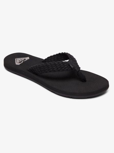 Black Women's Roxy Porto Flip Flops | USA YUIE-03487