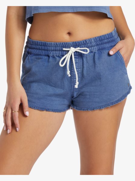 Blue Women's Roxy Scenic Route Elastic Shorts | USA LUNF-36149