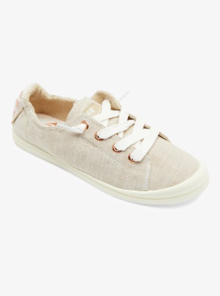 Brown / White Women's Roxy Bayshore Sneakers | USA PTBN-65921