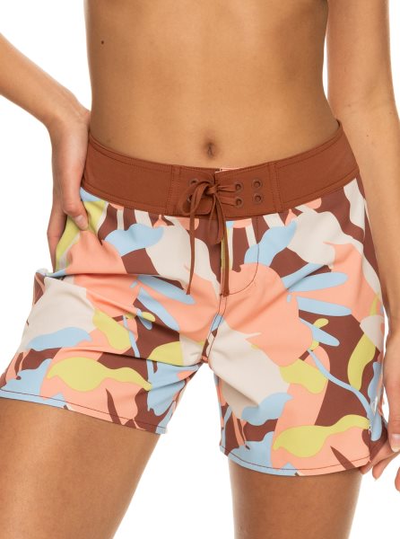 Brown Women's Roxy Novelty Zip-Pocket 5" Boardshorts | USA VFCT-12987