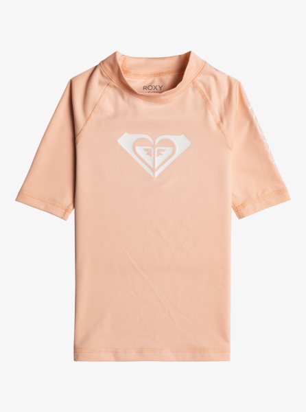 Coral Kids' Roxy 2-7 Whole Hearted UPF 50 Short Sleeve Rashguards | USA DOZK-70432