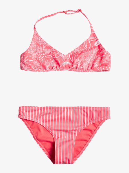 Coral Kids' Roxy 7-16 Vacay Life Triangle Two Piece Set Bikinis | USA RDEO-98471