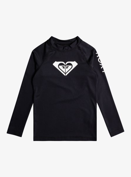 Dark Grey Kids' Roxy 2-7 Whole Hearted Long Sleeve UPF 50 Rashguards | USA WVSF-91380