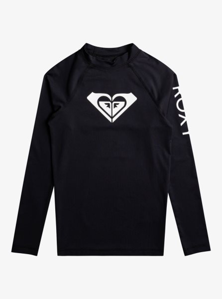 Dark Grey Kids' Roxy 7-16 Whole Hearted Long Sleeve UPF 50 Rashguards | USA FRSV-14278