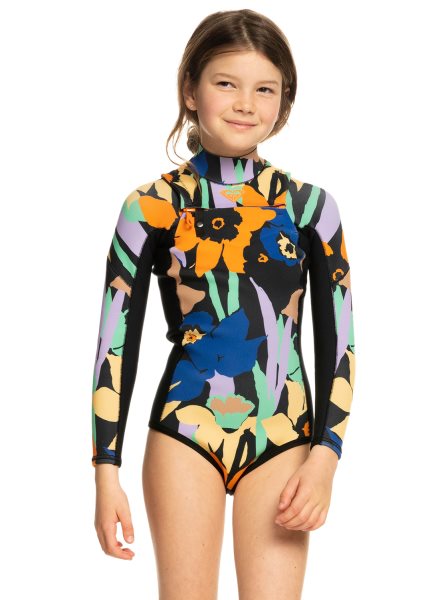 Dark Grey Kids' Roxy 8-16 1.5mm Current Of Cool Long Sleeve Wetsuit | USA ZIMP-81375