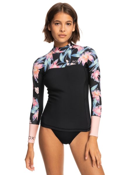 Dark Grey Women's Roxy 1mm Swell Series Long Sleeve Top Wetsuit | USA NQWC-61802