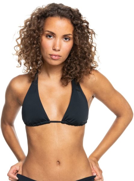 Dark Grey Women's Roxy Beach Classics Tiki Triangle Bikini Tops | USA BFRJ-39086