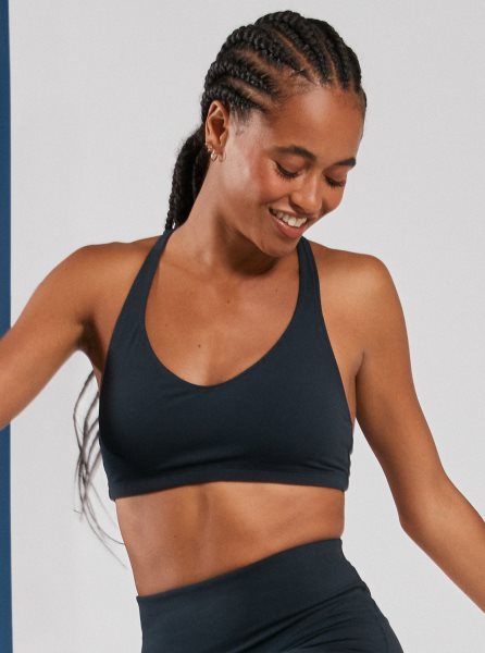 Dark Grey Women's Roxy Heart Into It Sports Bra | USA YOQK-27065