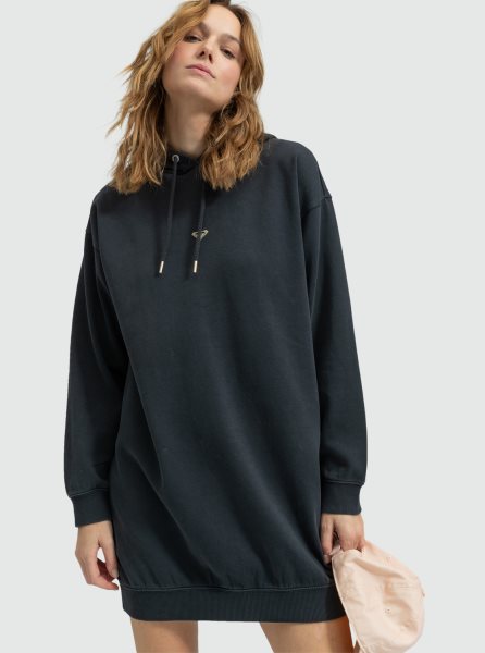 Dark Grey Women's Roxy Surfing Oversized Sweatshirt Dress | USA HUEC-37041