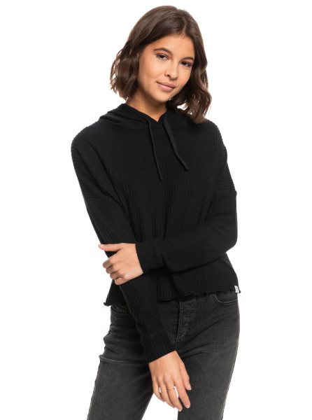 Dark Grey Women's Roxy Twilight Mood Thermal Hoodie | USA JKUR-72849