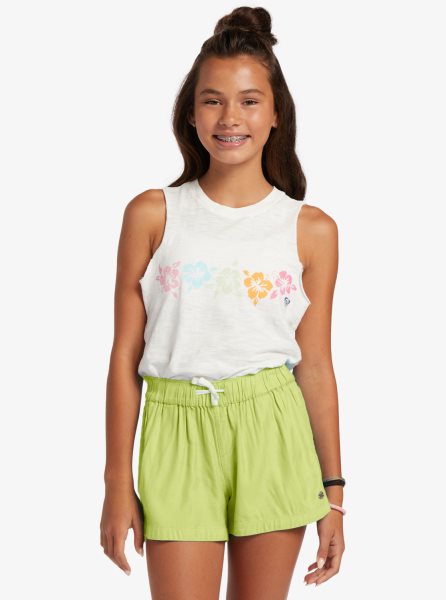 Green Kids' Roxy 4-16 Una Mattina Elastic Waist Shorts | USA KEYI-28569