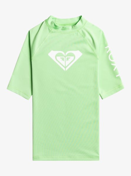 Green Kids' Roxy 7-16 Wholehearted UPF 50 Short Sleeve Rashguards | USA YEXK-39681