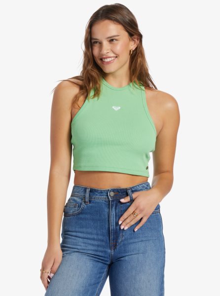 Green Women's Roxy Bright Boardwalk High Knit Tanks | USA FSDR-68497