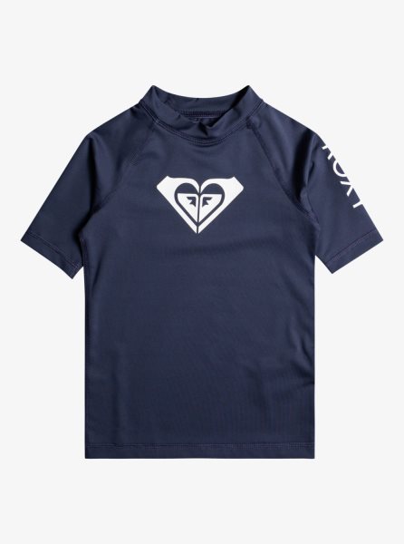 Indigo Kids' Roxy 2-7 Whole Hearted UPF 50 Short Sleeve Rashguards | USA AOCX-05472