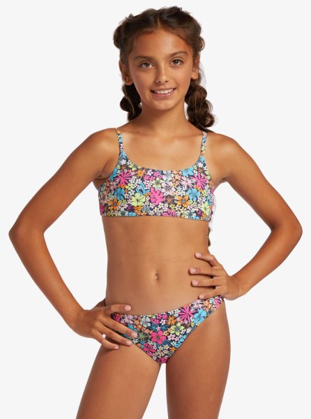 Indigo Kids' Roxy 4-16 Daisy Mood Two Piece Bralette Set Bikinis | USA CQMI-07658