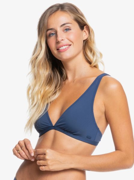 Indigo Women's Roxy Solid Beach Classics Elongated Triangle Bikini Tops | USA KEMU-01872