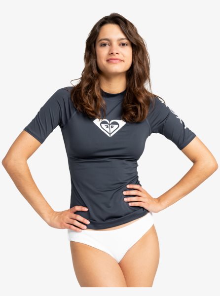 Indigo Women's Roxy Whole Hearted Short Sleeve UPF 50 Rashguards | USA NEQP-90856