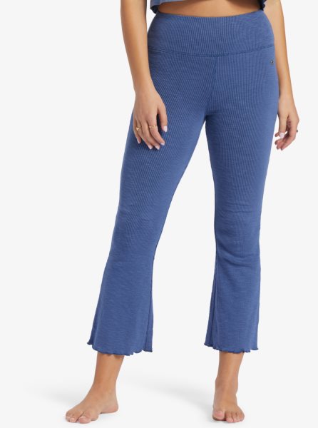 Indigo Women's Roxy Zuma Knit High Waist Knit Flare Pants | USA QOXB-63017