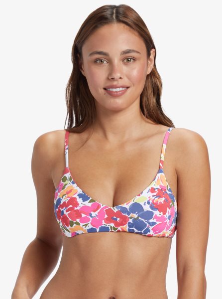 Multicolor Women's Roxy Printed Beach Classics Athletic Triangle Bikini Tops | USA WGNK-25041