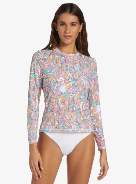 Multicolor Women's Roxy Sea Skippin UPF 50 Long Sleeve Rashguards | USA NUID-14785