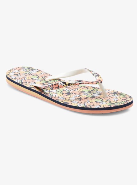 Navy / Green Women's Roxy Portofino Flip Flops | USA HCKY-35074