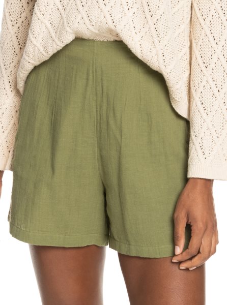 Olive Green Women's Roxy Over The Sun Lightweight Shorts | USA PTKI-71806