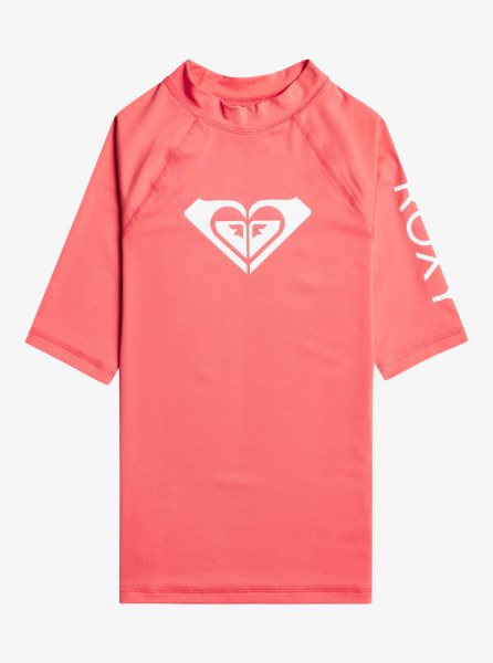 Orange Coral Kids' Roxy 7-16 Wholehearted UPF 50 Short Sleeve Rashguards | USA HOCI-83275