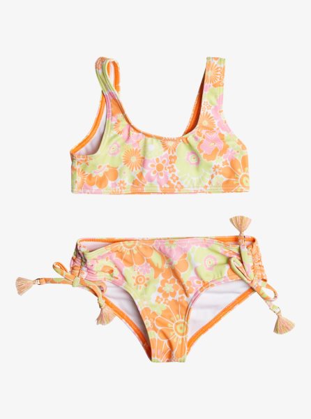 Orange Kids' Roxy 4-16 Happiness Feeling Two Piece Bralette Set Bikinis | USA EOAF-74352