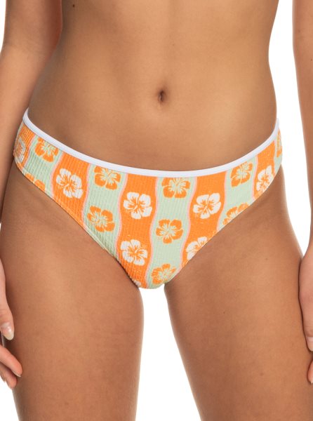 Orange Stripes Women's Roxy Wavy Babe Hipster Bikini Bottoms | USA LNRC-32146